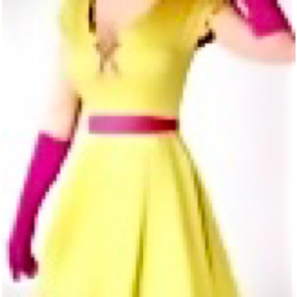 RARE Vintage chartreuse colorblock satin dress size large by Elvgren by Tatyana - Picture 11 of 11